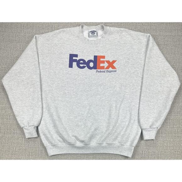 Vintage FedEx Federal Express Sweatshirt Mens XL Lee Heavyweight 90s Crewneck - Picture 1 of 12